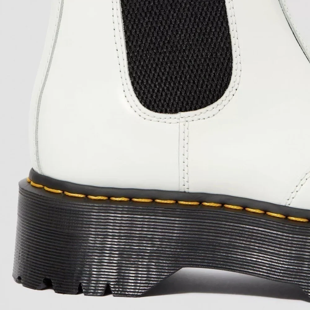 Dr Martens 2976 Platform Leather Chelsea Boot White - 7